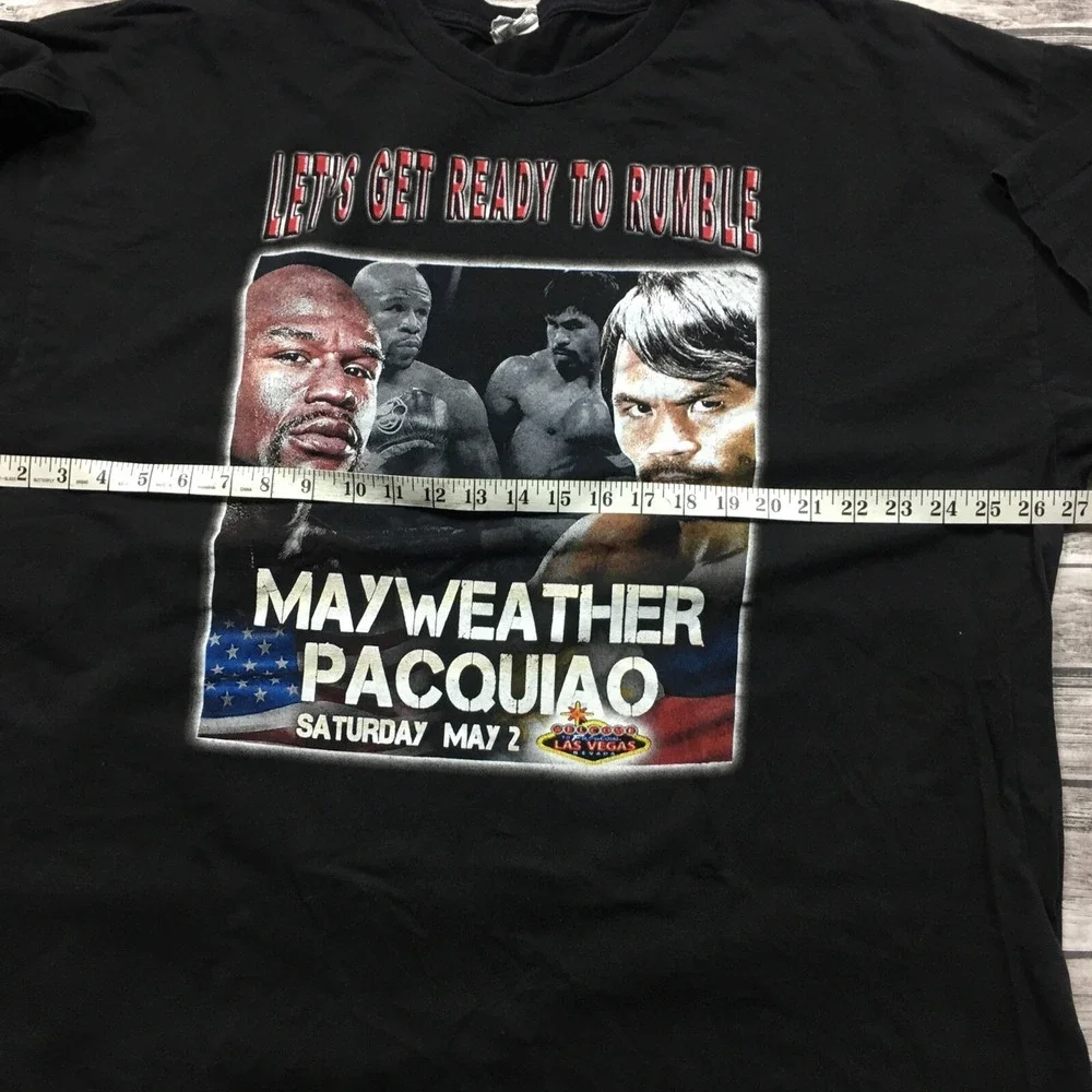 Floyd Mayweather VS. Manny Pacquiao Boxing Heavy Fight May 2 Black Shirt Men 3XL - Picture 7 of 7